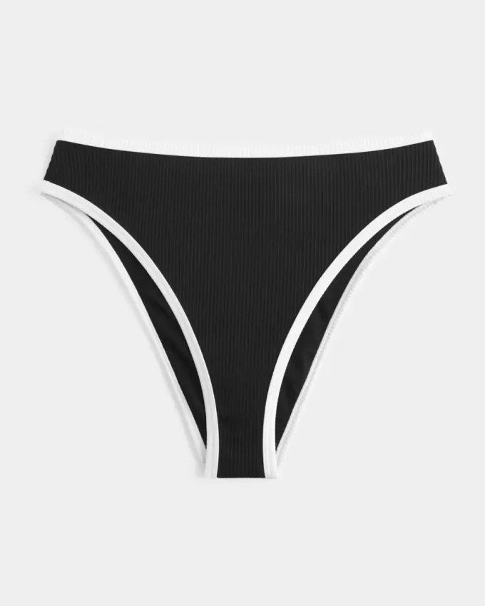 Curvy High-Leg High-Waist Ribbed Cheeky Bikini Bottom Curvy High-Leg High-Waist Ribbed Cheeky Bikini Bottom