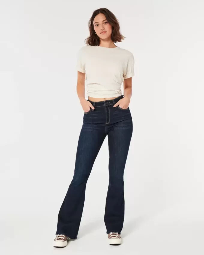 Curvy High-Rise Dark Wash Flare Jeans Curvy High-Rise Dark Wash Flare Jeans