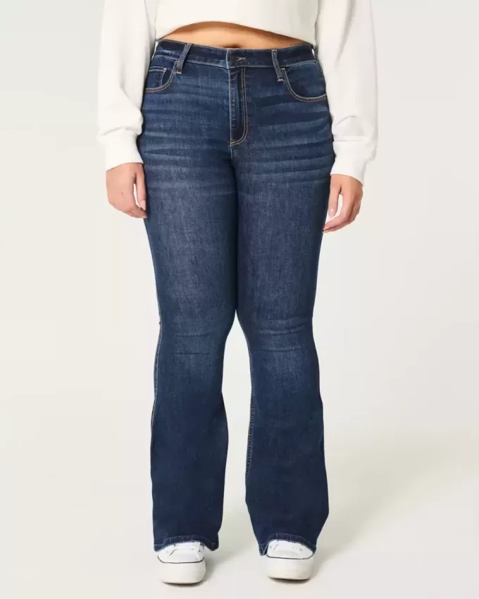 Curvy High-Rise Dark Wash Flare Jeans