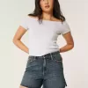 Curvy High-Rise Dark Wash Relaxed Denim Shorts 5″ Curvy High-Rise Dark Wash Relaxed Denim Shorts 5″