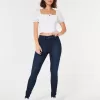 Curvy High-Rise Dark Wash Super Skinny Jeans