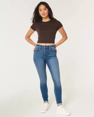 Curvy High-Rise Dark Wash Super Skinny Jeans