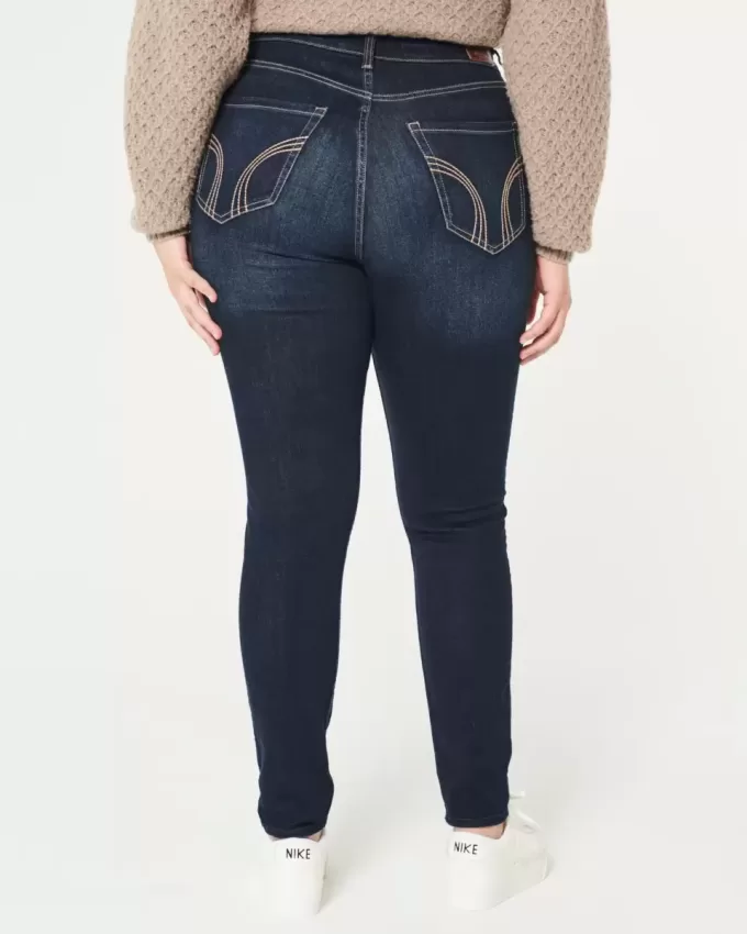 Curvy High-Rise Dark Wash Super Skinny Jeans