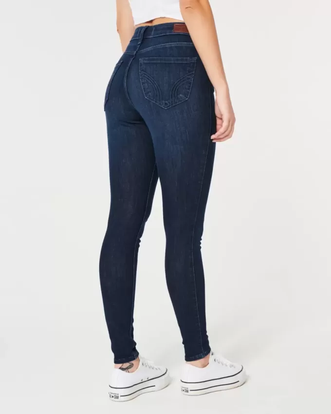 Curvy High-Rise Dark Wash Super Skinny Jeans