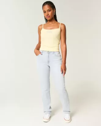 Curvy High-Rise Light Wash Straight Jeans