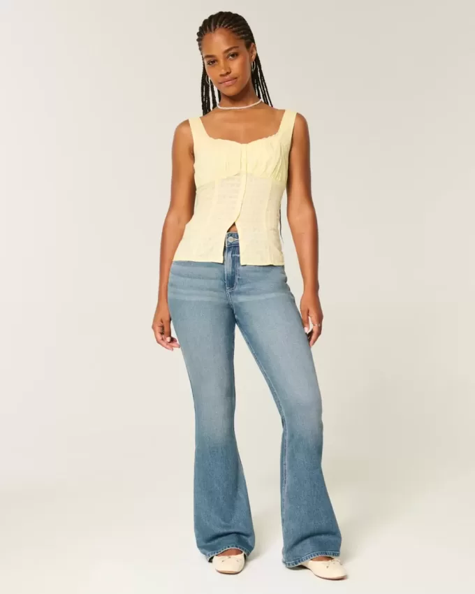 Curvy High-Rise Medium Wash Flare Jeans