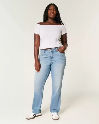 Curvy High-Rise Medium Wash Straight Jeans