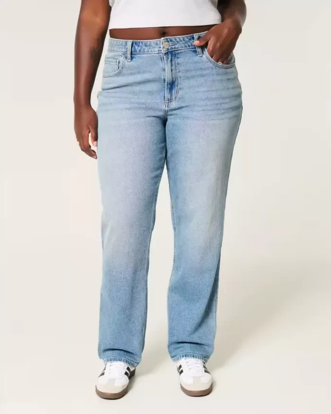 Curvy High-Rise Medium Wash Straight Jeans