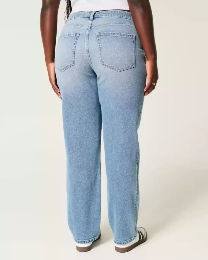 Curvy High-Rise Medium Wash Straight Jeans