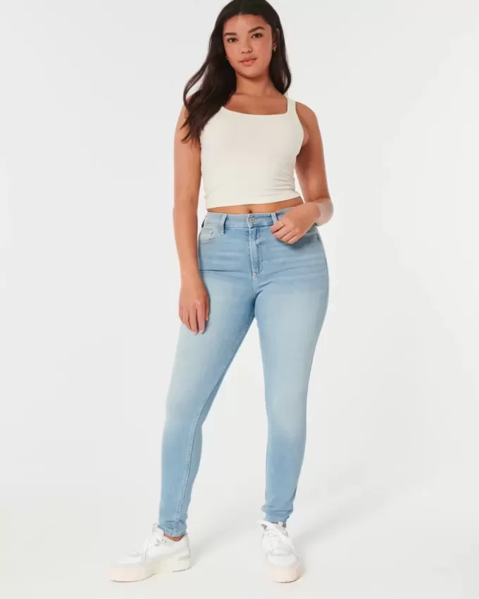 Curvy High-Rise Medium Wash Super Skinny Jeans