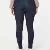 Curvy High-Rise Ripped Dark Wash Jean Leggings