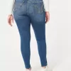 Curvy High-Rise Ripped Dark Wash Super Skinny Jeans