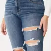 Curvy High-Rise Ripped Dark Wash Super Skinny Jeans
