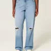 Curvy High-Rise Ripped Medium Wash Dad Jeans