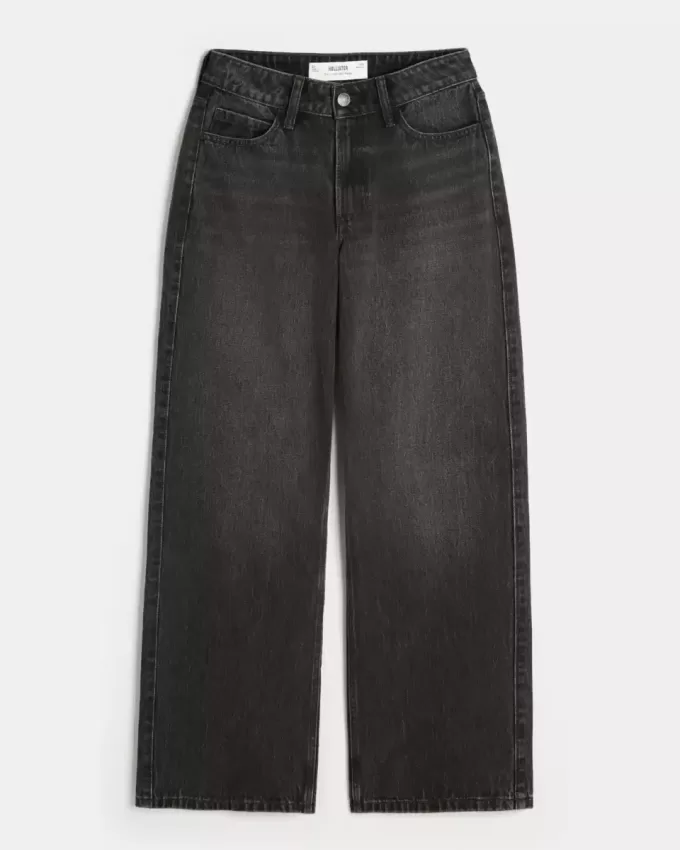 Curvy High-Rise Washed Black Baggy Jeans Curvy High-Rise Washed Black Baggy Jeans