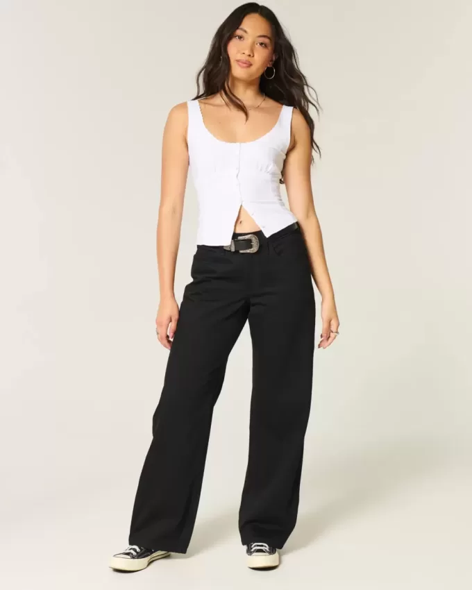 Curvy Low-Rise Black Baggy Jeans