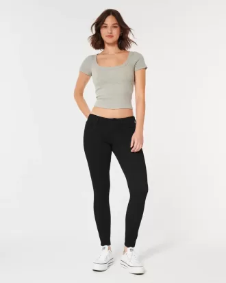 Curvy Low-Rise Black Super Skinny Jeans