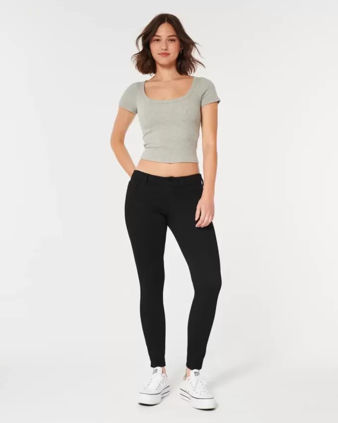 Curvy Low-Rise Black Super Skinny Jeans