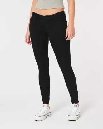 Curvy Low-Rise Black Super Skinny Jeans