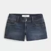 Curvy Low-Rise Dark Wash Denim Shortie Shorts Curvy Low-Rise Dark Wash Denim Shortie Shorts