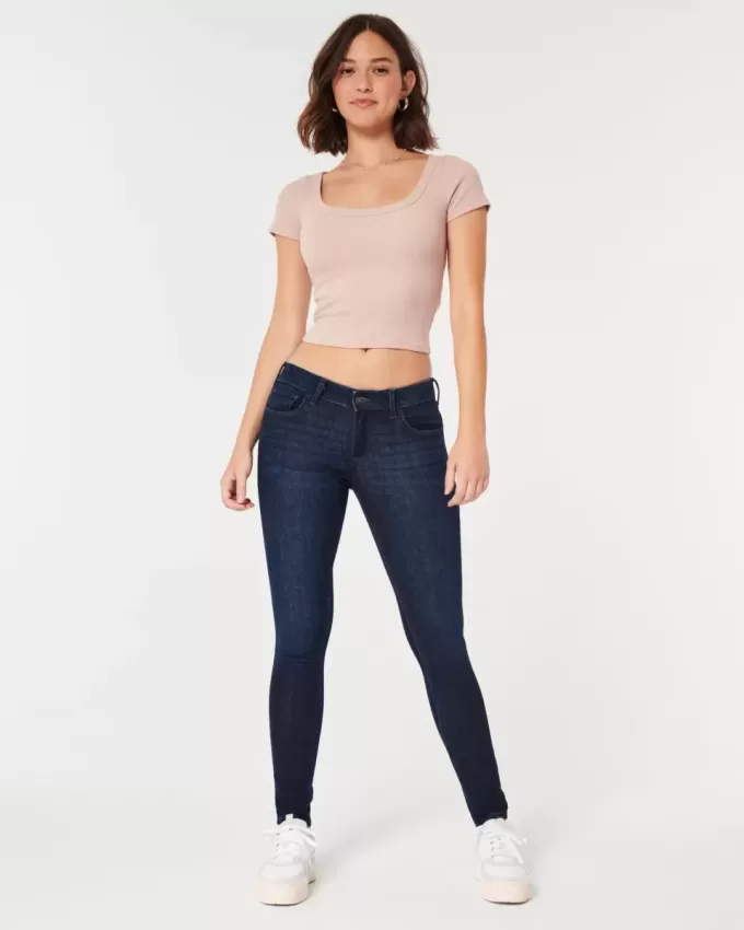 Curvy Low-Rise Dark Wash Super Skinny Jeans Curvy Low-Rise Dark Wash Super Skinny Jeans