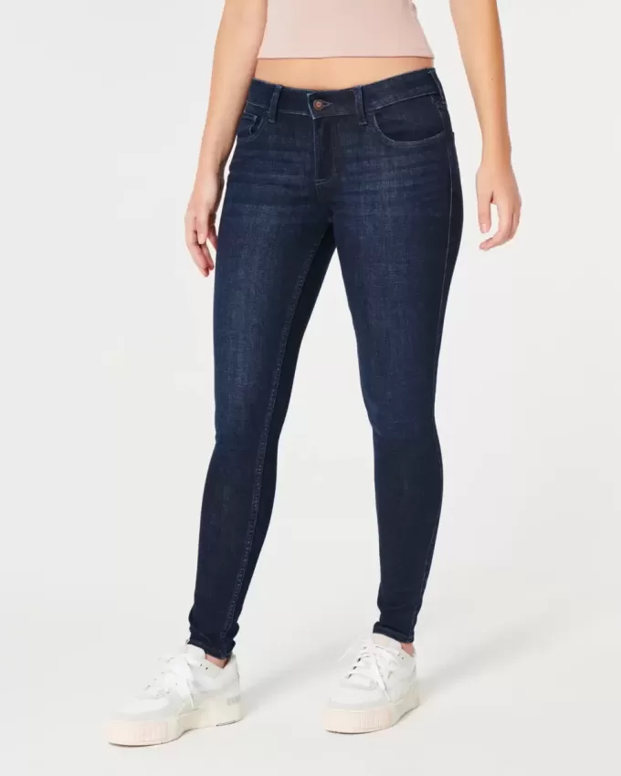 Curvy Low-Rise Dark Wash Super Skinny Jeans Curvy Low-Rise Dark Wash Super Skinny Jeans
