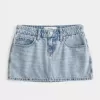 Curvy Low-Rise Denim Mini Skort