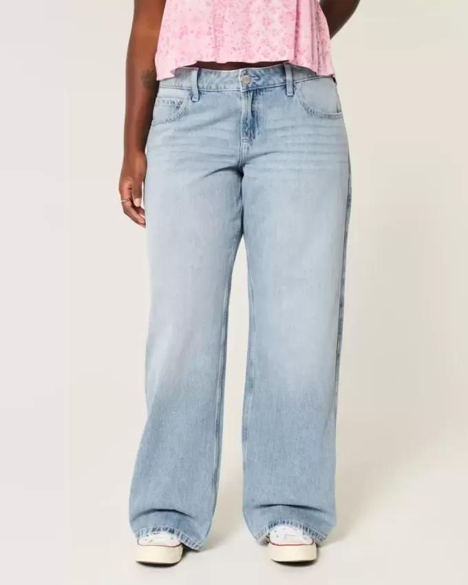 Curvy Low-Rise Light Wash Baggy Jeans Curvy Low-Rise Light Wash Baggy Jeans