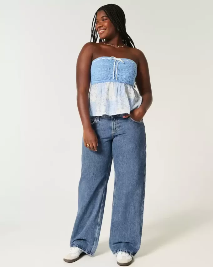 Curvy Low-Rise Medium Wash Baggy Jeans