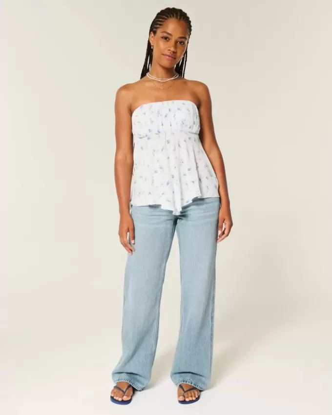 Curvy Low-Rise Medium Wash Baggy Jeans