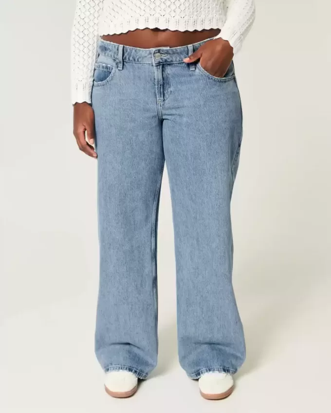 Curvy Low-Rise Medium Wash Baggy Jeans Curvy Low-Rise Medium Wash Baggy Jeans