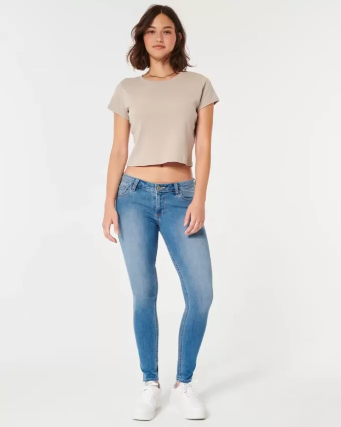 Curvy Low-Rise Medium Wash Super Skinny Jeans Curvy Low-Rise Medium Wash Super Skinny Jeans