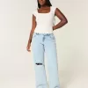 Curvy Low-Rise Ripped Light Wash Baggy Jeans Curvy Low-Rise Ripped Light Wash Baggy Jeans