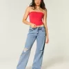 Curvy Low-Rise Ripped Medium Wash Baggy Jeans Curvy Low-Rise Ripped Medium Wash Baggy Jeans