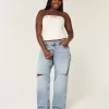 Curvy Low-Rise Ripped Medium Wash Baggy Jeans Curvy Low-Rise Ripped Medium Wash Baggy Jeans