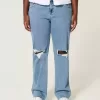 Curvy Low-Rise Ripped Medium Wash Relaxed Straight Jeans Curvy Low-Rise Ripped Medium Wash Relaxed Straight Jeans