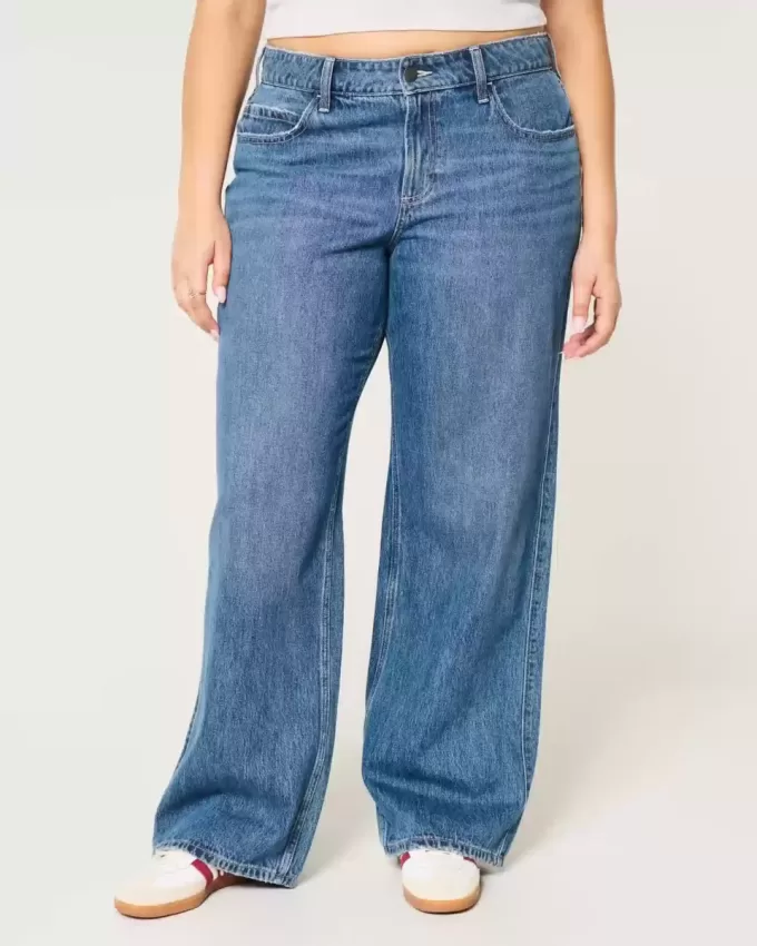 Curvy Mid-Rise Medium Wash Baggy Jeans Curvy Mid-Rise Medium Wash Baggy Jeans