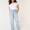Curvy Ultra High-Rise Ripped Light Wash Dad Jeans Curvy Ultra High-Rise Ripped Light Wash Dad Jeans
