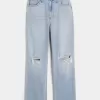 Curvy Ultra High-Rise Ripped Light Wash Dad Jeans Curvy Ultra High-Rise Ripped Light Wash Dad Jeans