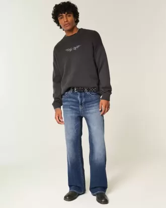 Dark Wash Baggy Bootcut Jeans