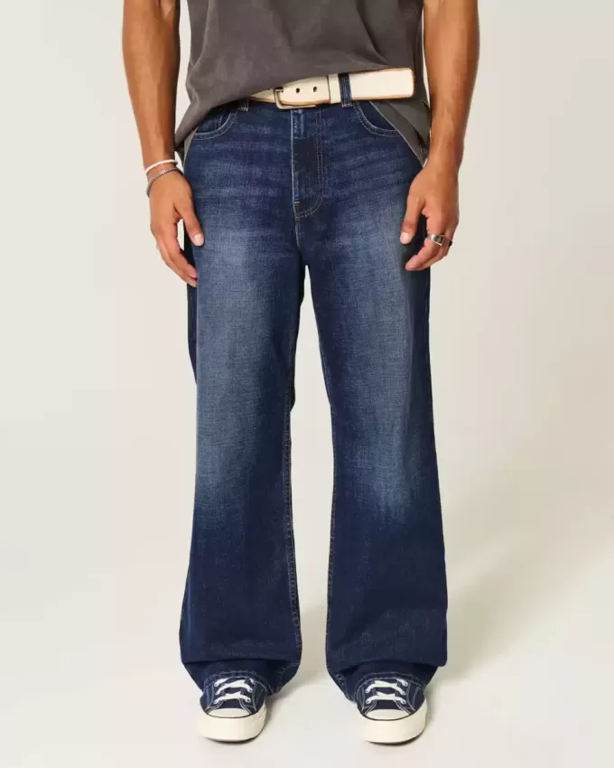 Dark Wash Baggy Bootcut Jeans Dark Wash Baggy Bootcut Jeans