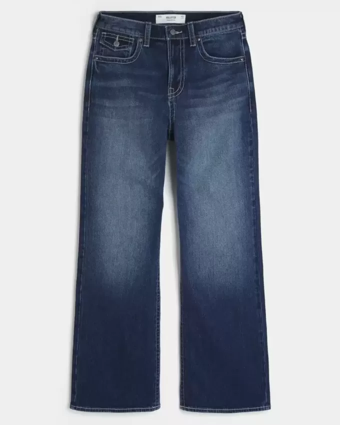 Dark Wash Baggy Bootcut Jeans