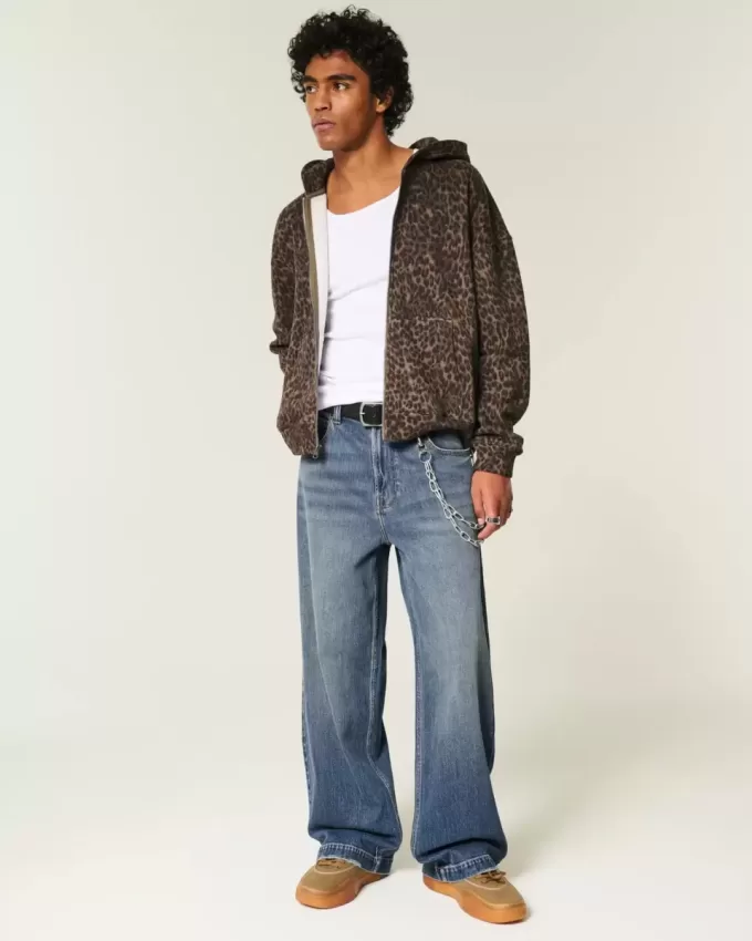 Dark Wash Dice Graphic Super Baggy Jeans Dark Wash Dice Graphic Super Baggy Jeans