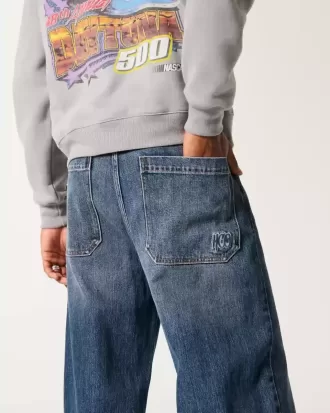 Dark Wash Logo Embroidery Super Baggy Jeans Dark Wash Logo Embroidery Super Baggy Jeans