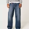 Dark Wash Logo Embroidery Super Baggy Jeans Dark Wash Logo Embroidery Super Baggy Jeans