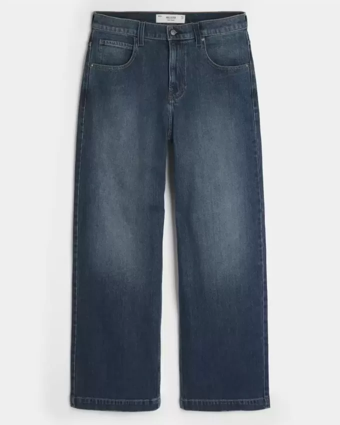 Dark Wash Logo Embroidery Super Baggy Jeans Dark Wash Logo Embroidery Super Baggy Jeans