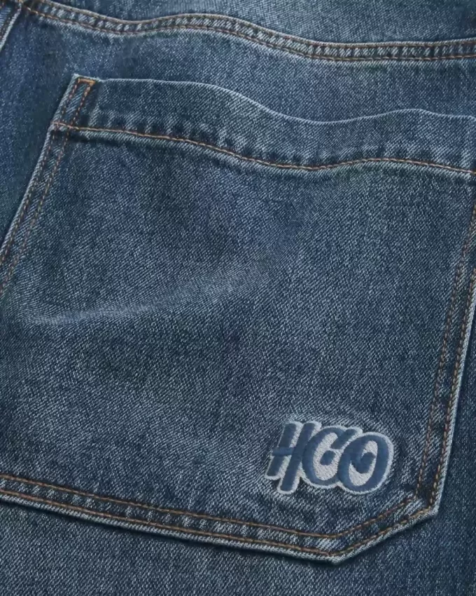 Dark Wash Logo Embroidery Super Baggy Jeans Dark Wash Logo Embroidery Super Baggy Jeans