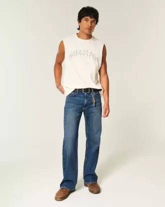 Dark Wash Relaxed Bootcut Jeans
