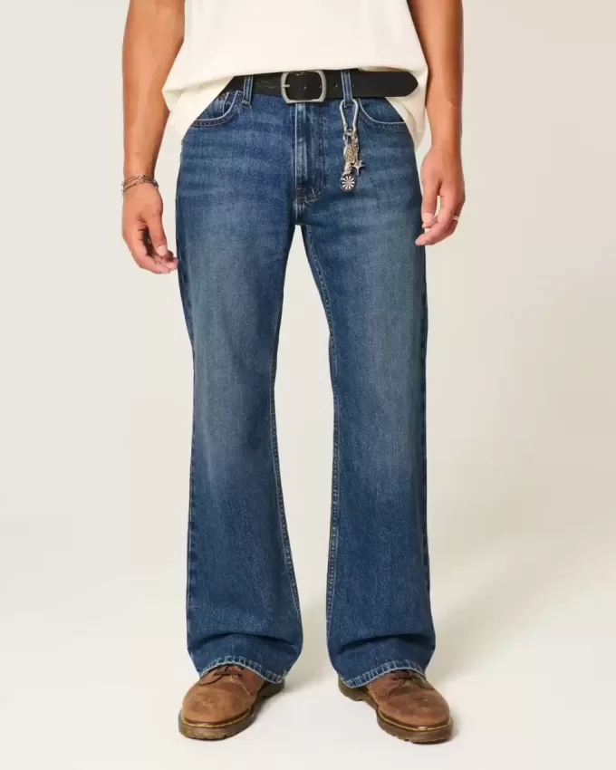 Dark Wash Relaxed Bootcut Jeans