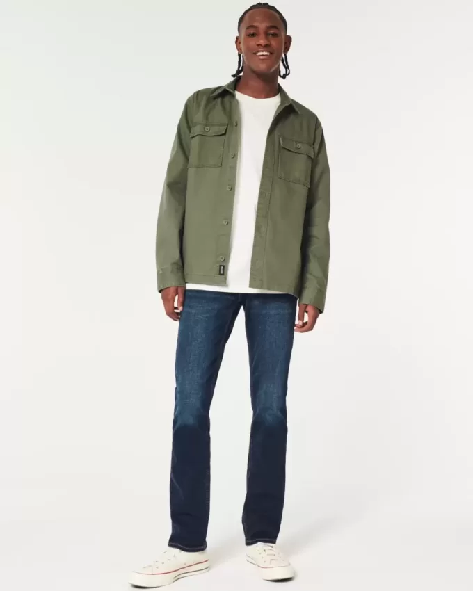 Dark Wash Slim Straight Jeans